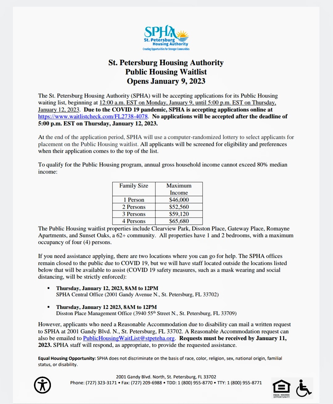 St Petersburg Housing Authority Opening Wait List Monday January 9th   Screenshot 20230106 132708 Drive 