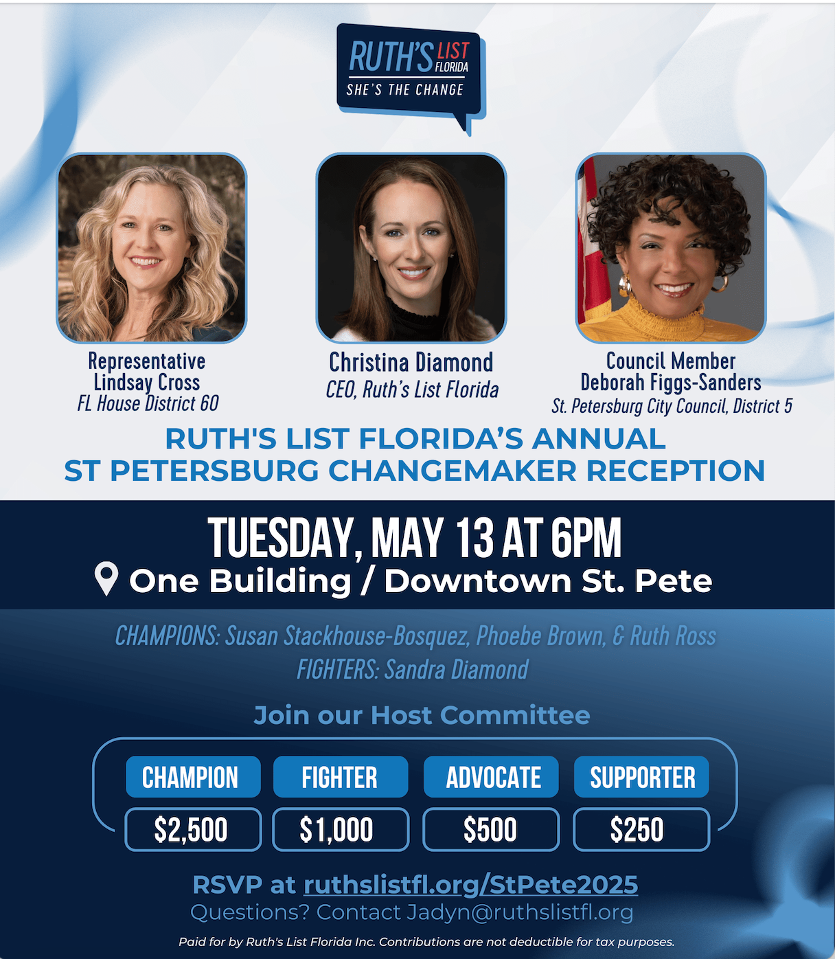 Ruth's List Florida's Annual St. Petersburg Changemaker Reception