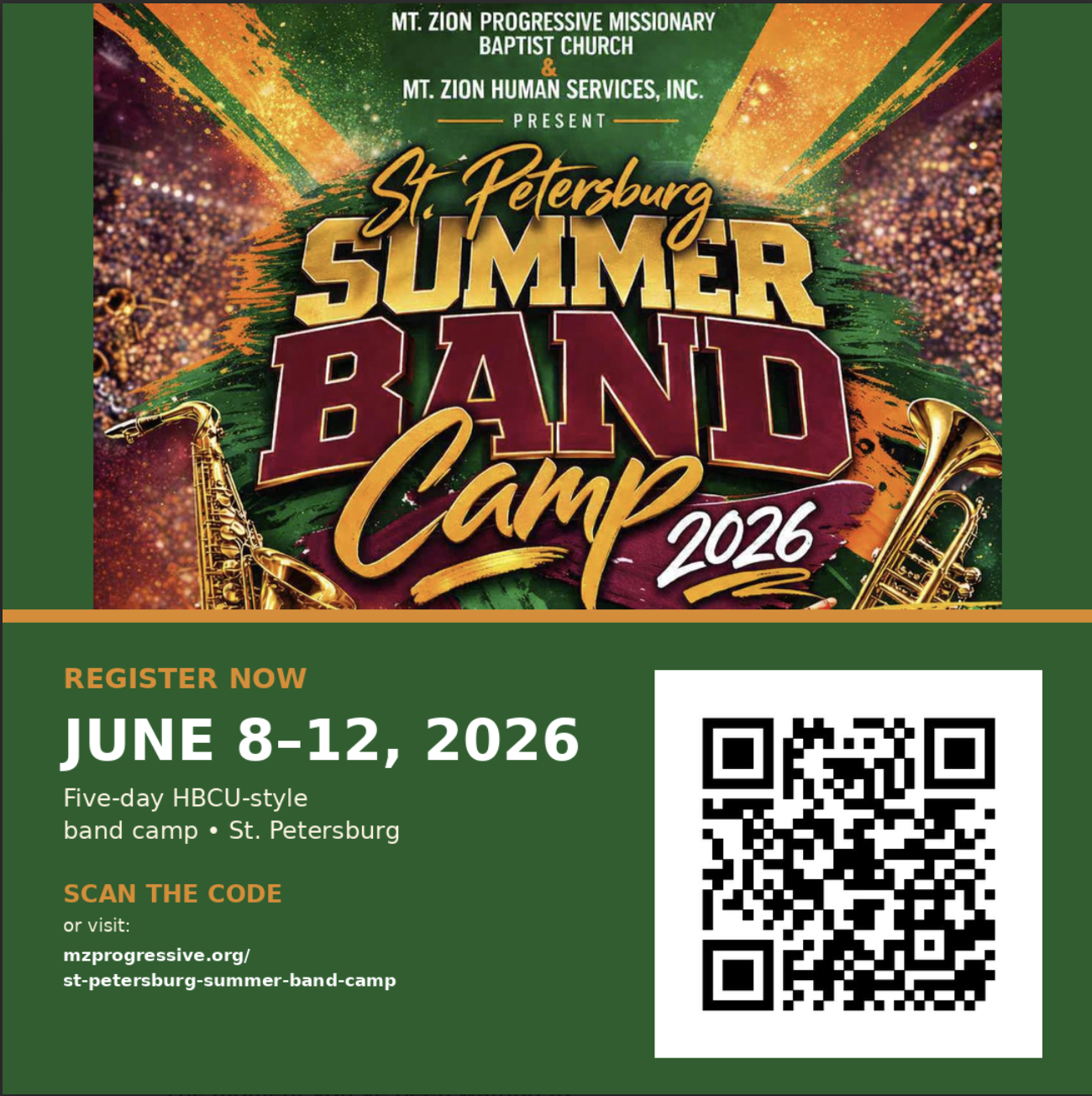 Mt. Zion Progressive Brings the HBCU Band Experience to St. Petersburg Youth